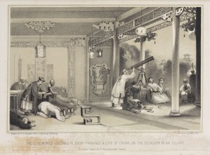 Obserwacja zaćmienia w Chinach, ok. 1836 autorstwa Unbekannt
