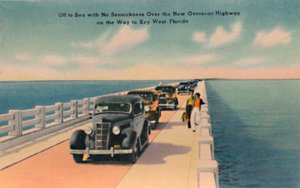 Off to Sea bez choroby morskiej, New Overseas Highway do Key West na Florydzie, c1940 autorstwa Unbekannt