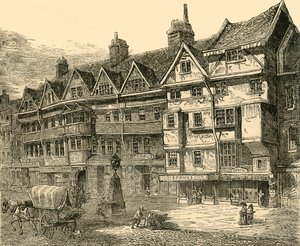 Stare domy w Holborn w pobliżu Middle Row, ok. 1872 r. autorstwa Unbekannt