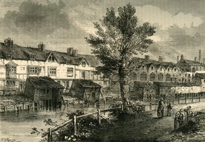 Stare domy przy London Street, Dockhead, około 1810, c1878. autorstwa Unbekannt