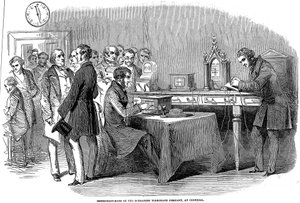 Otwarcie łącza telegraficznego z Londynu do Paryża, 1852 r autorstwa Unbekannt