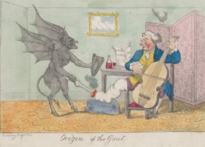 Pochodzenie dny moczanowej, ca. 1810. autorstwa Unbekannt