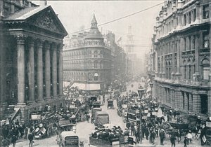 Przed Mansion House, City of London, 9 rano, c1901 1901 autorstwa Unbekannt
