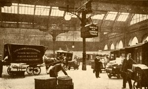 Napowietrzny elektryczny transporter paczek, Victoria Station, Manchester, 1930. autorstwa Unbekannt