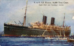 P. & O. S. S. Ranchi, 16 600 ton brutto, India Mail and Passenger Service, 1934. autorstwa Unbekannt