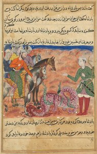 Strona z Tales of a Parrot Tuti-nama: Pięćdziesiąta druga noc: Król prosi pobożnych ludzi, ok. 1560. autorstwa Unbekannt