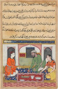 Strona z Opowieści papugi Tuti-nama: Czterdziesty wieczór: Shahr-Arai i jej mąż..., c. 1560. autorstwa Unbekannt