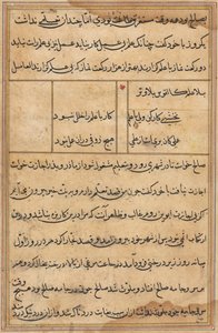 Strona z Opowieści papugi Tuti-nama: strona tekstowa, c. 1560. autorstwa Unbekannt