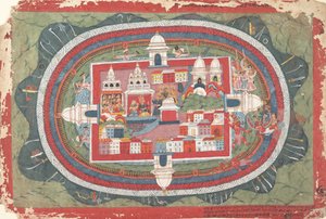 Strona z rozproszonego rękopisu Bhagavata Purana Życie Kryszny, ca. 1775. autorstwa Unbekannt