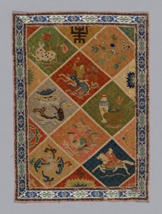 Tkanina panelowa, Chiny, dynastia Qing 1644-1911, 18751900. autorstwa Unbekannt