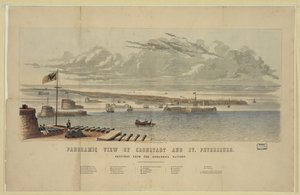Panoramiczny widok na Kronsztad i Petersburg autorstwa Unbekannt