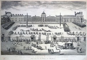 Parada Wojsk podczas Wielkiej Parady, Pałac Tuileries, XIX w. autorstwa Unbekannt