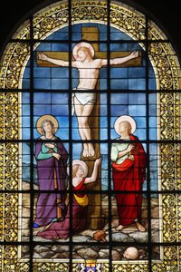 Paryż, Francja Witraż do kościoła św. Rocha: Chrystus na krzyżu, Paryż, Francja autorstwa Unbekannt