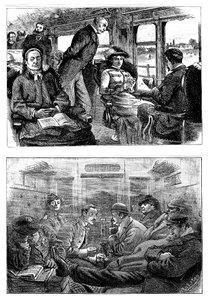 Pasażerowie w pociągu z Londynu do Glasgow, 1884 r autorstwa Unbekannt