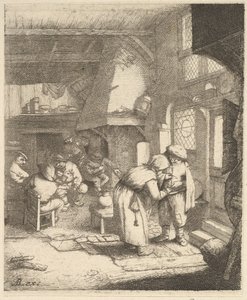 Chłop płacący rachunek, 1610-85. autorstwa Unbekannt