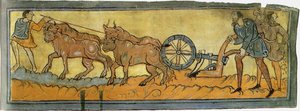 Chłopi orka Miniatura z bawełny MS Tiberius, XI w. autorstwa Unbekannt