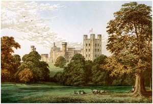 Zamek Penrhyn, Caernarvonshire, Walia, dom Lorda Penrhyna, ok. 1880 r. autorstwa Unbekannt