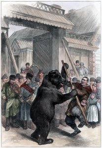 Występ niedźwiedzia w rosyjskiej wsi, 1877 autorstwa Unbekannt
