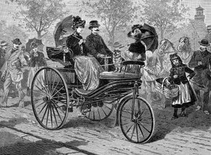 Samochód benzynowy firmy Benz & Co., zdolny do 16 km na godzinę, c1890s autorstwa Unbekannt