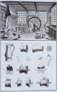 Produkcja cyny, ok. 1750 autorstwa Unbekannt