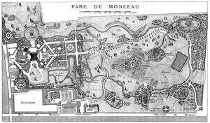 Plan parku Monceau, Paryż, 1778, 1885 autorstwa Unbekannt