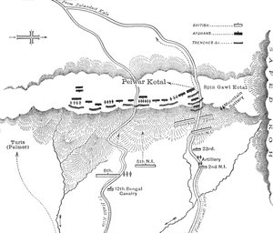 Plan ataku na Peiwar Kotal 2 grudnia 1878, c1880 autorstwa Unbekannt