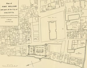 Plan fortu William i części miasta Kalkuta, 1925. autorstwa Unbekannt