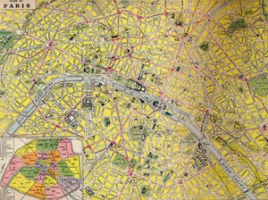 Plan Paryża - Centralna Dzielnica Miasta Światła, ok. 1930 autorstwa Unbekannt