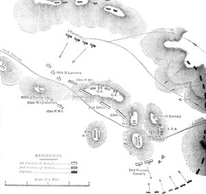 Plan akcji w Ahmed Kheyl, niedaleko Ghazni 19 kwietnia 1880, ok. 1880 autorstwa Unbekannt