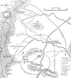 Plan bitwy pod Isandhlwaną, 22 stycznia 1879, ok. 1880 autorstwa Unbekannt