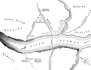 Plan katastrofy na rzece Intombe 12 marca 1879, c1880 autorstwa Unbekannt