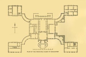 Plan głównego piętra Kedleston, 1925. autorstwa Unbekannt
