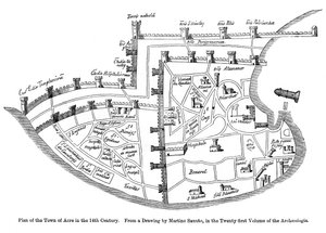 Plan miasta Akka, Palestyna, XIV wiek autorstwa Unbekannt
