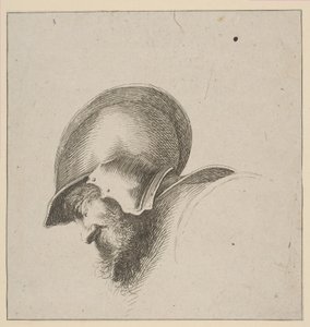 Tablica 10: głowa żołnierza, z Podstaw rysunku I principii del disegno, po 1641 r. autorstwa Unbekannt