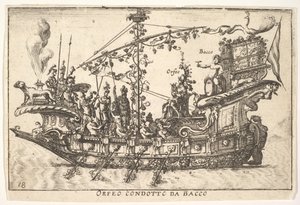 Tablica 18: Orfeusz prowadzony przez Bachusa Orfeo condotto da Bacco, z serii The magnifice..., 1664. autorstwa Unbekannt