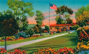 Plaza, na której w 1846 roku wzniesiono pierwszą amerykańską flagę w Kalifornii. San Diego, Kalifornia, ok.194 autorstwa Unbekannt