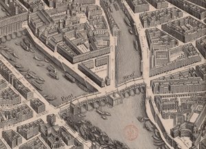 Pont Neuf. Mapa Paryża, powiedział Turgot, 1739. autorstwa Unbekannt