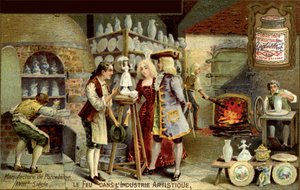 Manufaktura porcelany w XVIII wieku Z reklamy francuskiej autorstwa Unbekannt