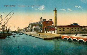 Port-Said - Panoramiczny widok na nabrzeże, c1918-c1939. autorstwa Unbekannt