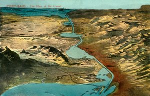 Port-Said - Plan kanału, c1918-c1939. autorstwa Unbekannt