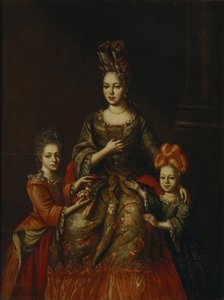 Portret Anastazji Jakowlewnej Naryszkiny z dziećmi Aleksandra Kirillovna i Tatiana Kirillovna, cena Erli 18tn. autorstwa Unbekannt