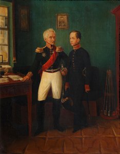 Portret generała Fiodora Grigoriewicza Friedricha Augusta Goldgeuera 1771-1848 z synem Michaiłem, c. autorstwa Unbekannt