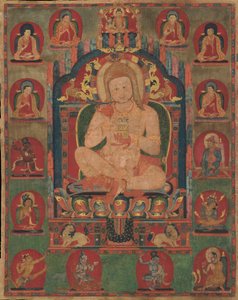 Portret Jannatapy z udziałem lamów i Mahasiddhów, ka. 1350. autorstwa Unbekannt