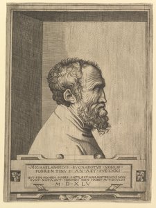 Portret Michała Anioła z profilu w prawo, osadzony we wnęce, 1545. autorstwa Unbekannt