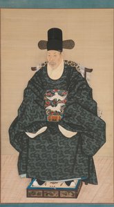 Portret Yun Dongseoma 1710-1795, ca. 1790-1805. autorstwa Unbekannt