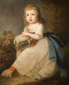 Portret dziecka z owcą-zabawką, 1850. autorstwa Unbekannt