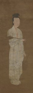 Portret kobiety w bieli: Lu Meiniang, XIV wiek. autorstwa Unbekannt