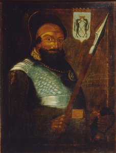 Portret wodza kozackiego, zdobywcy Syberii Jermaka Timofiejewicza -1585, początek XVIII wieku. autorstwa Unbekannt