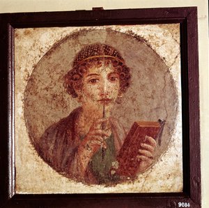 Portret Safony, Pompeje, Włochy autorstwa Unbekannt