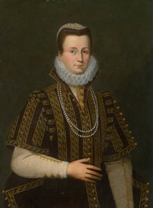 Portret damy z białym pierścieniem autorstwa Unbekannt